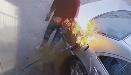 Read more about the article Moment Man Sets Petrol Pump And Car On Fire By Playing With Lighter